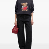 Felpa con stampa teddy in nero Ganni - donna 