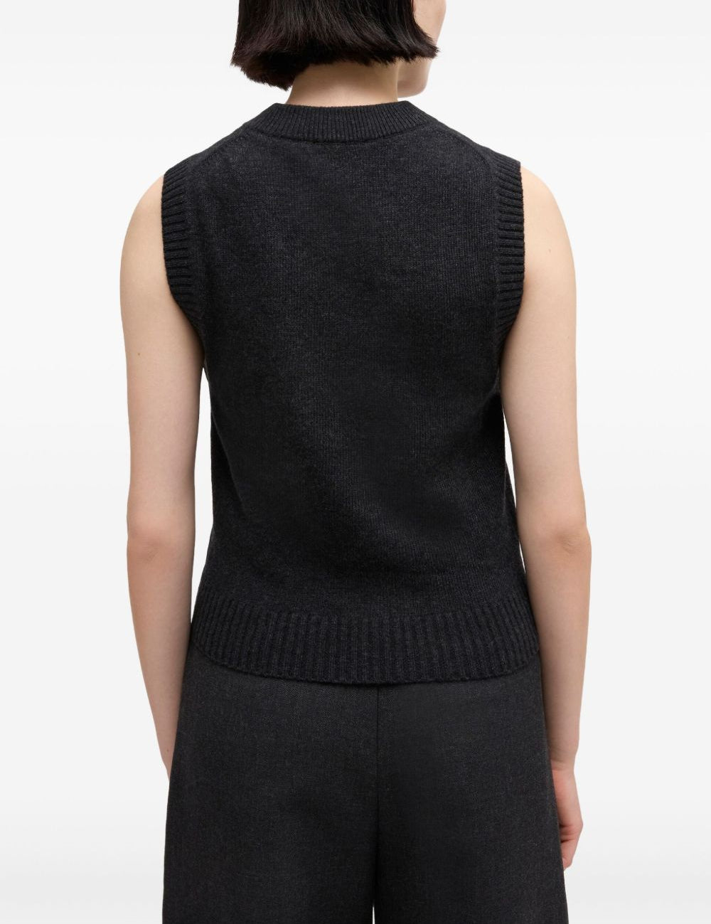 Gilet in maglia con stampa in grigio Ganni - donna 