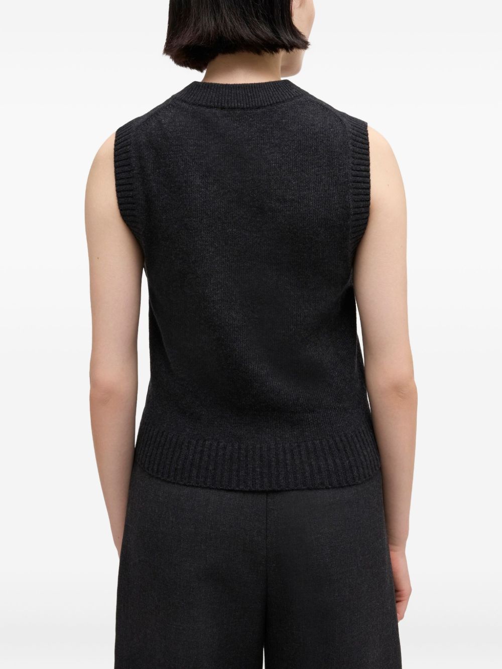 Gilet in maglia con stampa in grigio Ganni - donna 