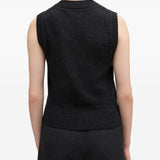 Gilet in maglia con stampa in grigio Ganni - donna 