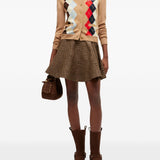 Cardigan a rombi con bottoni in marrone Ganni - donna 