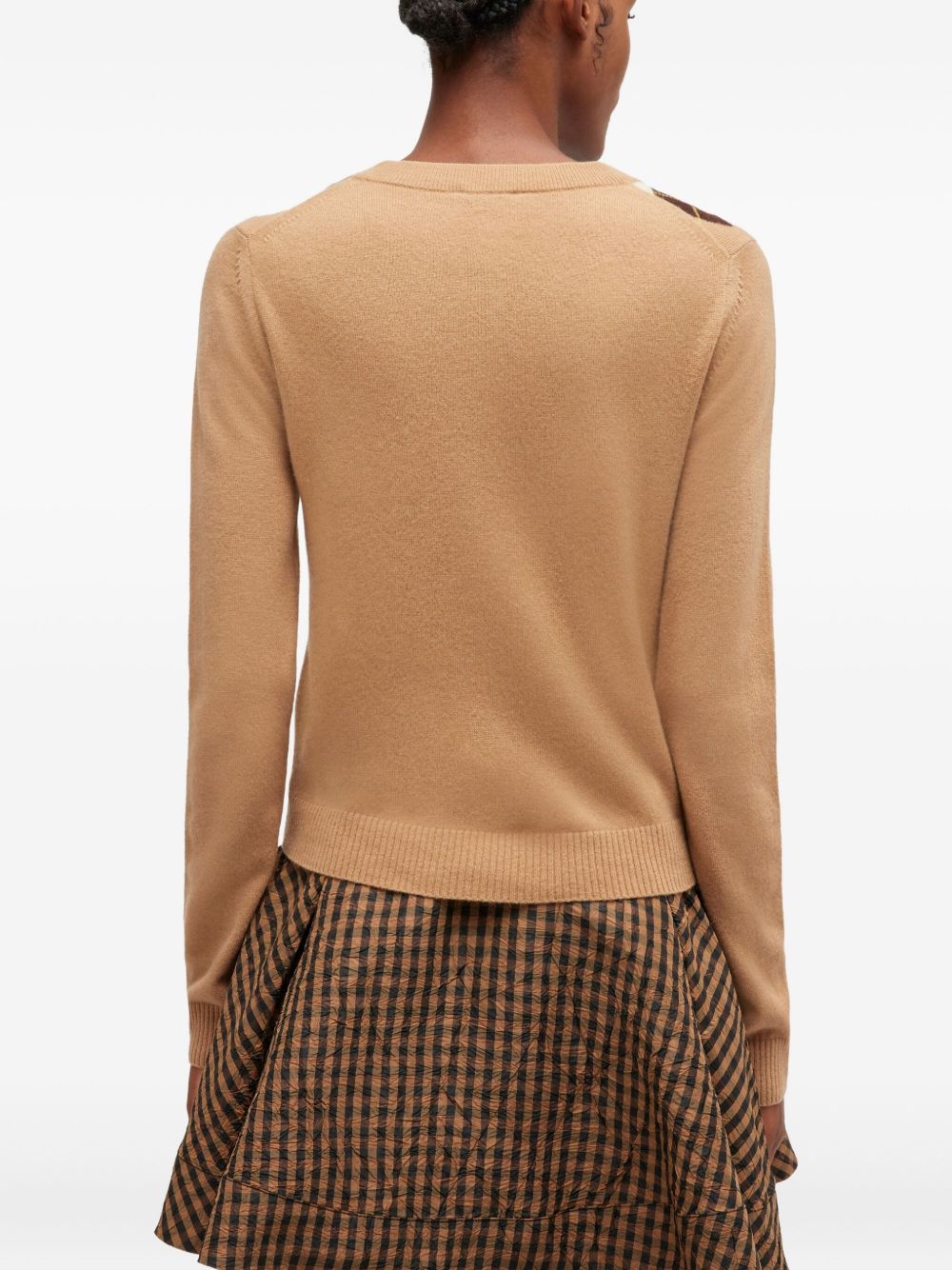 Cardigan a rombi con bottoni in marrone Ganni - donna 