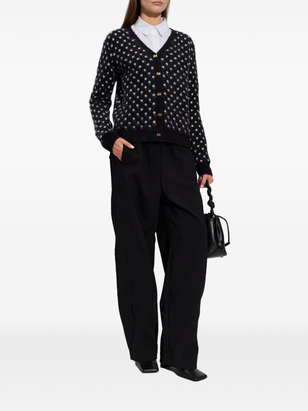 Cardigan a pois in nero Ganni - donna 
