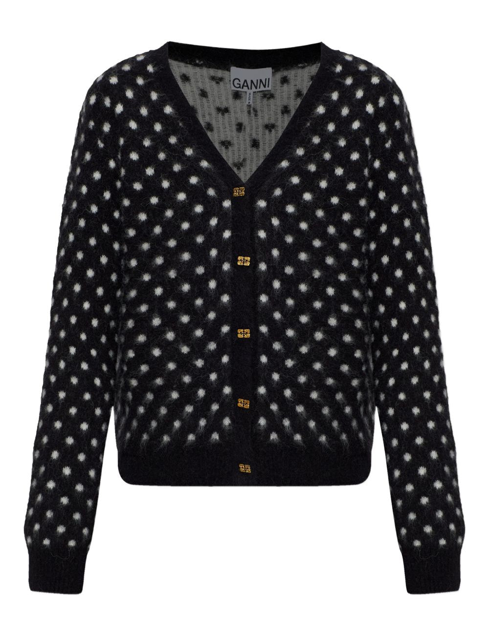Cardigan a pois in nero Ganni - donna 