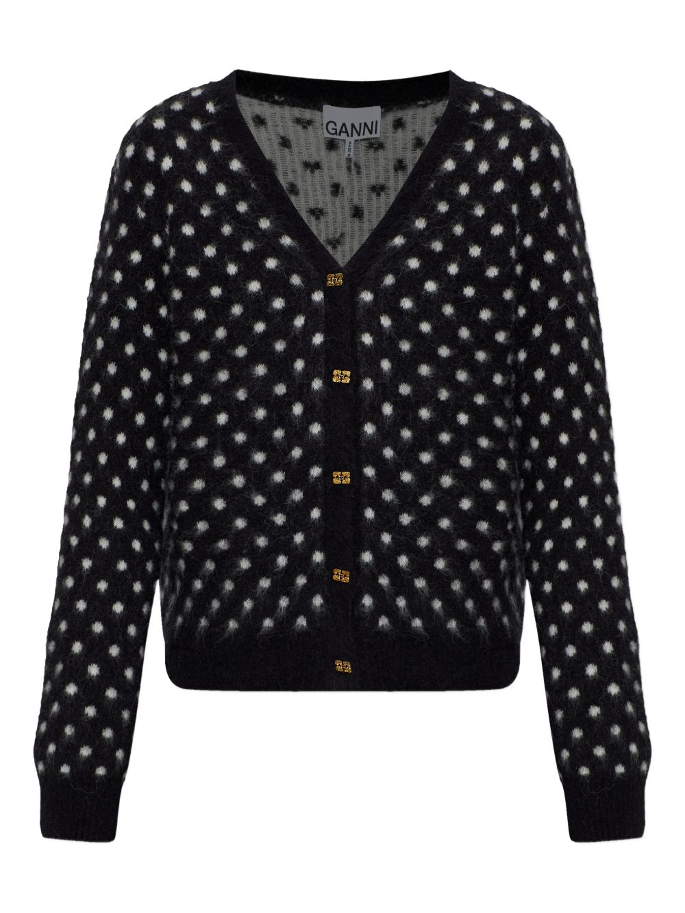 Cardigan a pois in nero Ganni - donna 