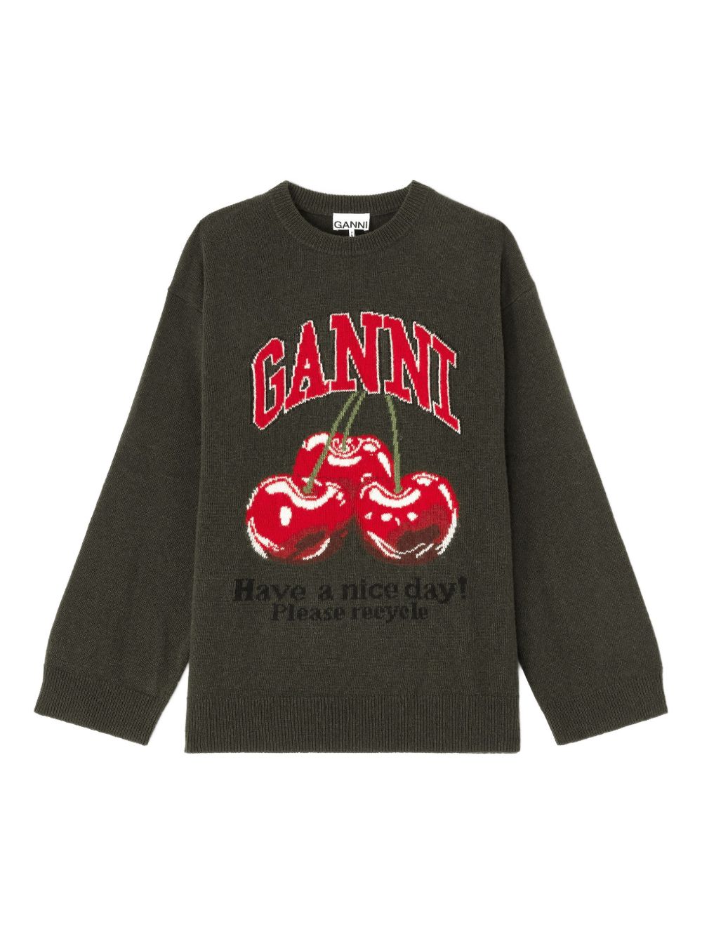 Maglione con intarsio cherry multicolore Ganni - donna 