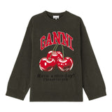 Maglione con intarsio cherry multicolore Ganni - donna 