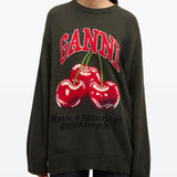 Maglione con intarsio cherry multicolore Ganni - donna 