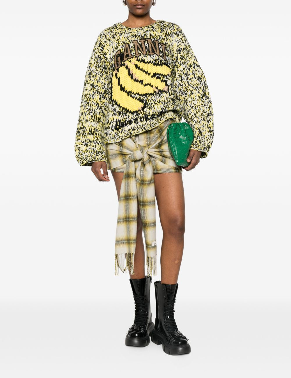 Maglione con stampa in giallo Ganni - donna 