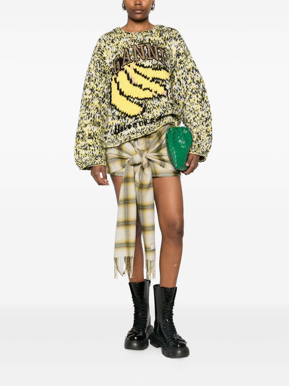 Maglione con stampa in giallo Ganni - donna 