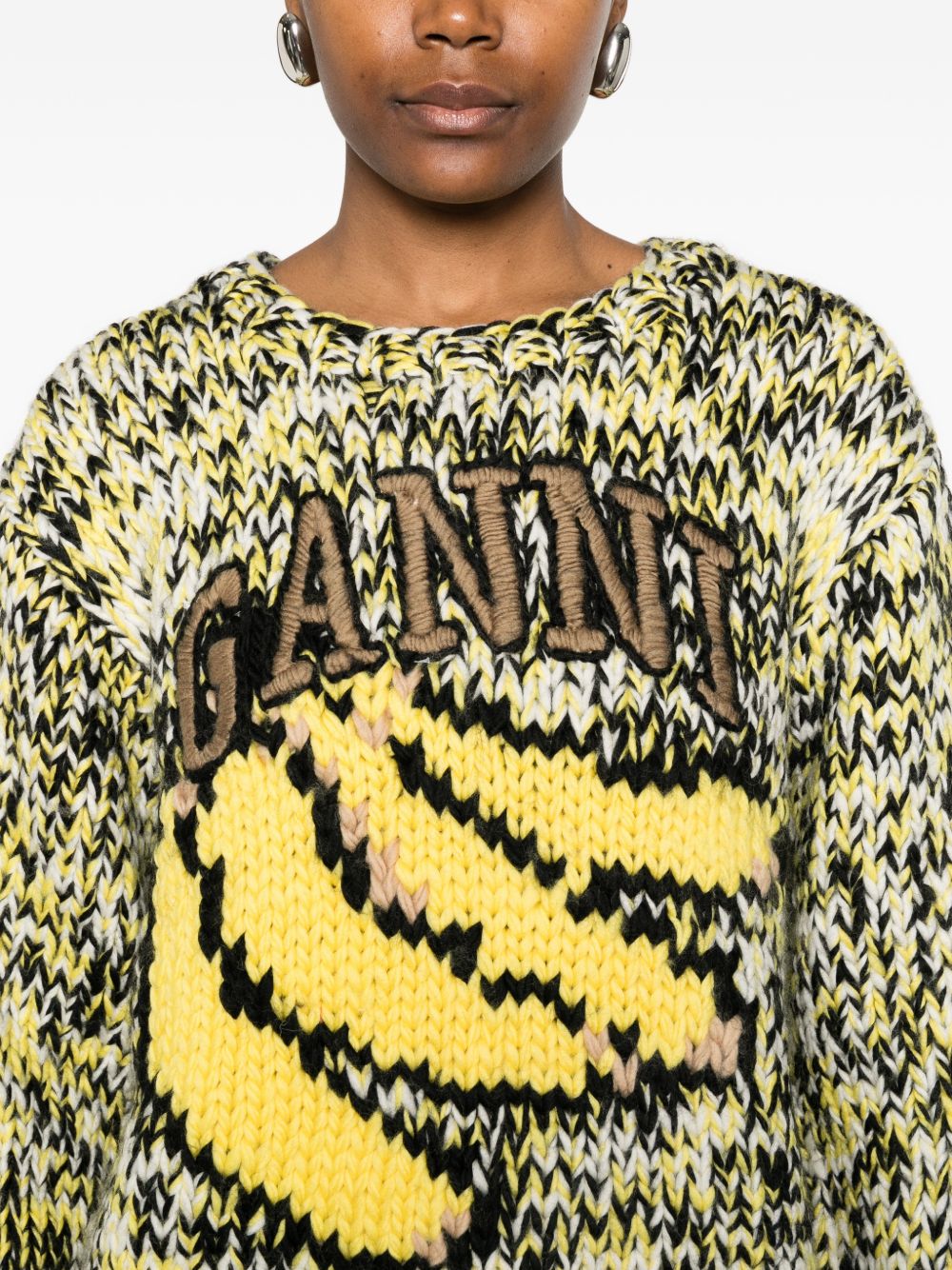 Maglione con stampa in giallo Ganni - donna 