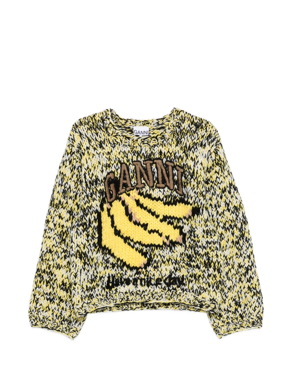 Maglione con stampa in giallo Ganni - donna 