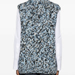 Gilet in maglia fantasia in bianco e nero Ganni - donna 