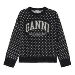 Maglione a pois in nero Ganni - donna 