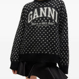 Maglione a pois in nero Ganni - donna 