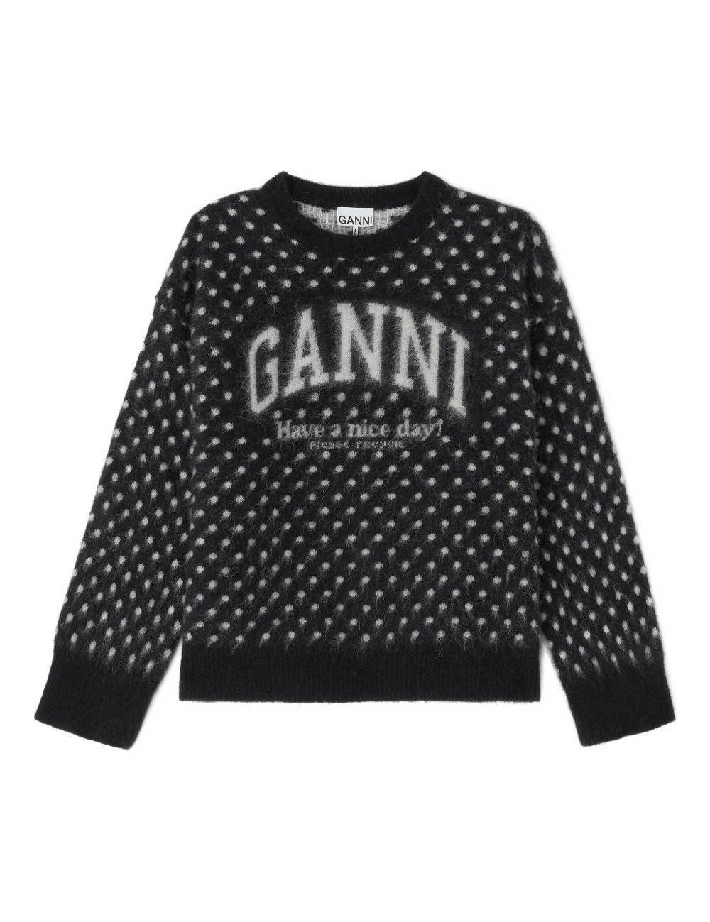 Maglione a pois in nero Ganni - donna 