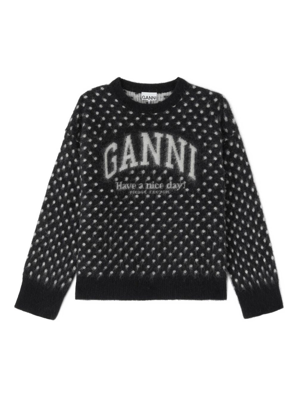 Maglione a pois in nero Ganni - donna 