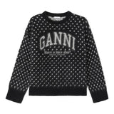 Maglione a pois in nero Ganni - donna 