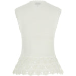Top con scollo a V e dettaglio all'uncinetto in bianco Ganni - donna 