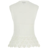 Top con scollo a V e dettaglio all'uncinetto in bianco Ganni - donna 
