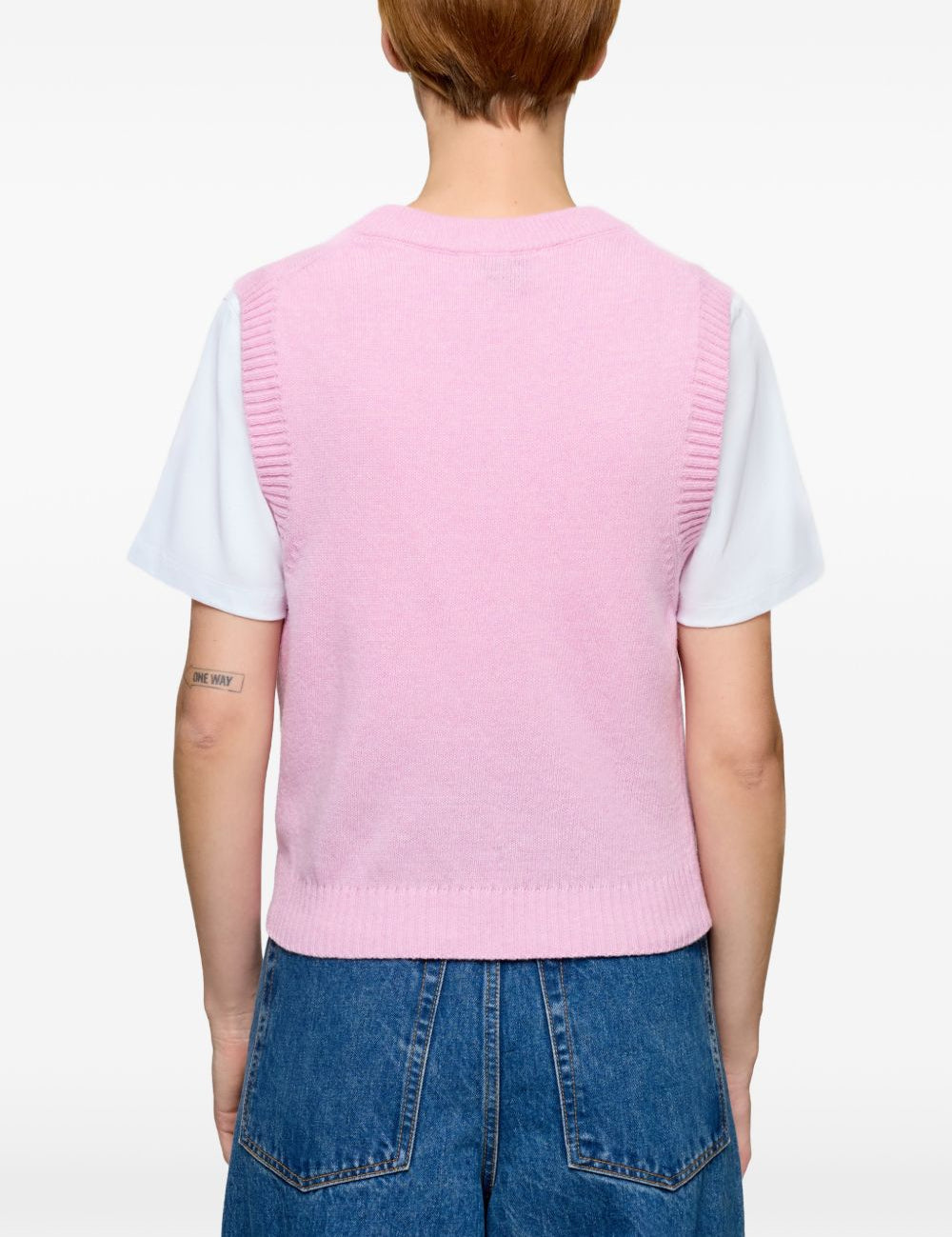 Gilet in maglia con grafica in rosa Ganni - donna 