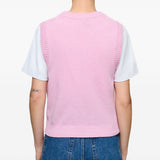 Gilet in maglia con grafica in rosa Ganni - donna 