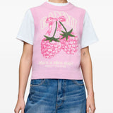 Gilet in maglia con grafica in rosa Ganni - donna 