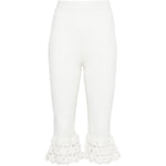 Pantaloni a coste con dettaglio all'uncinetto in bianco Ganni - donna 