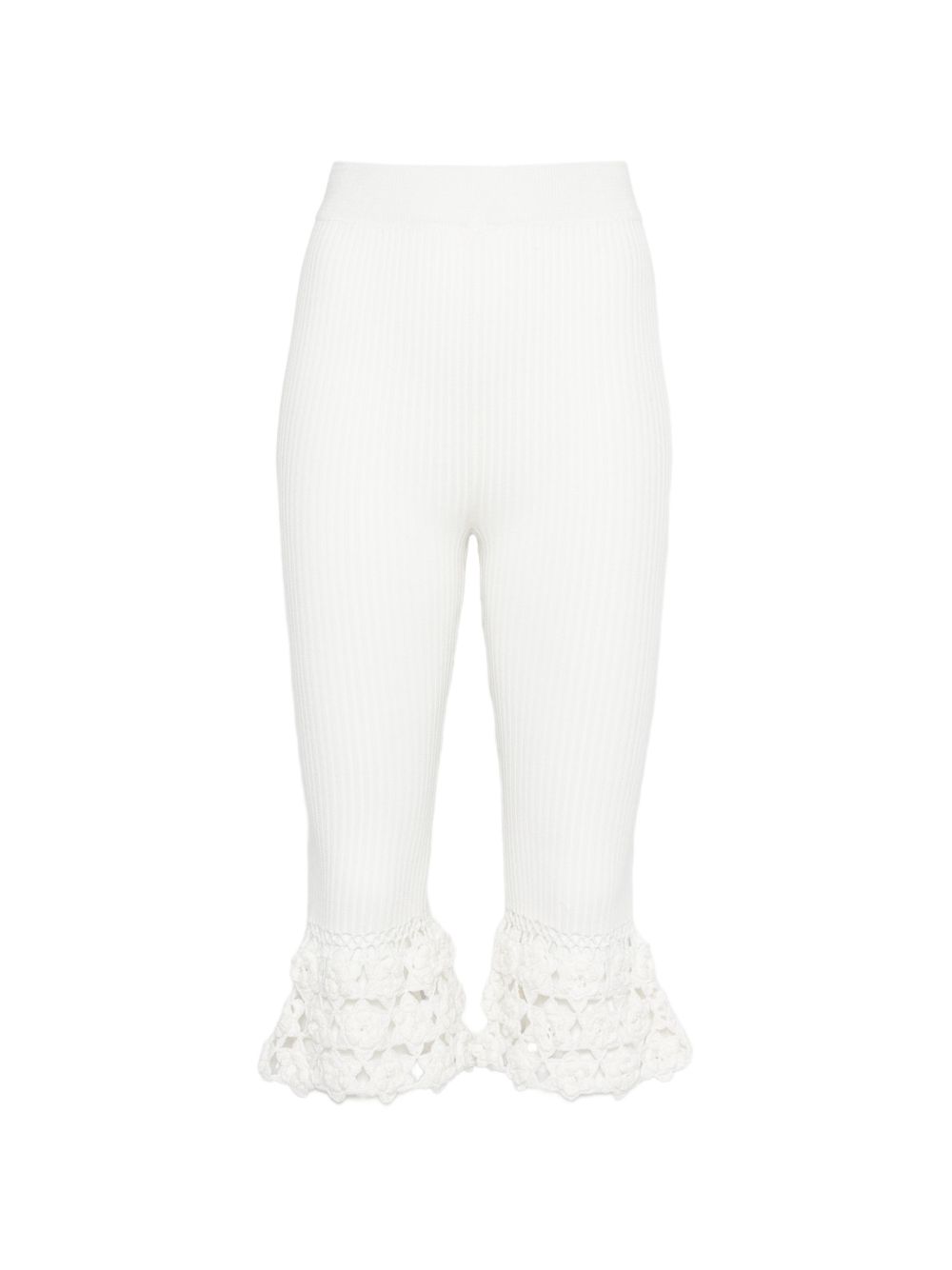 Pantaloni a coste con dettaglio all'uncinetto in bianco Ganni - donna 