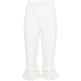 Pantaloni a coste con dettaglio all'uncinetto in bianco Ganni - donna 