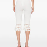 Pantaloni a coste con dettaglio all'uncinetto in bianco Ganni - donna 