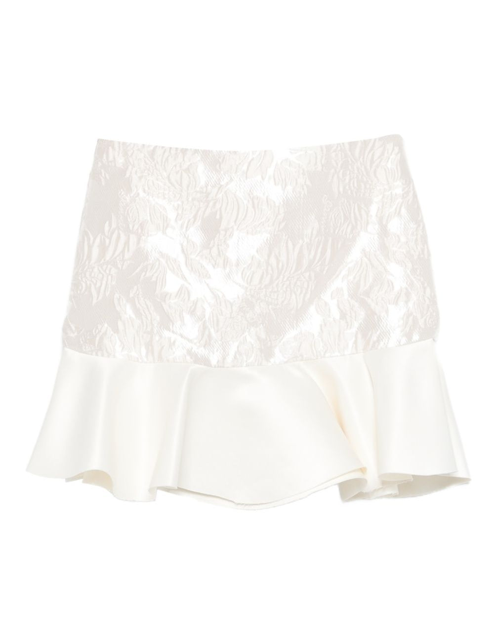 Minigonna con ruches in bianco Ganni - donna 