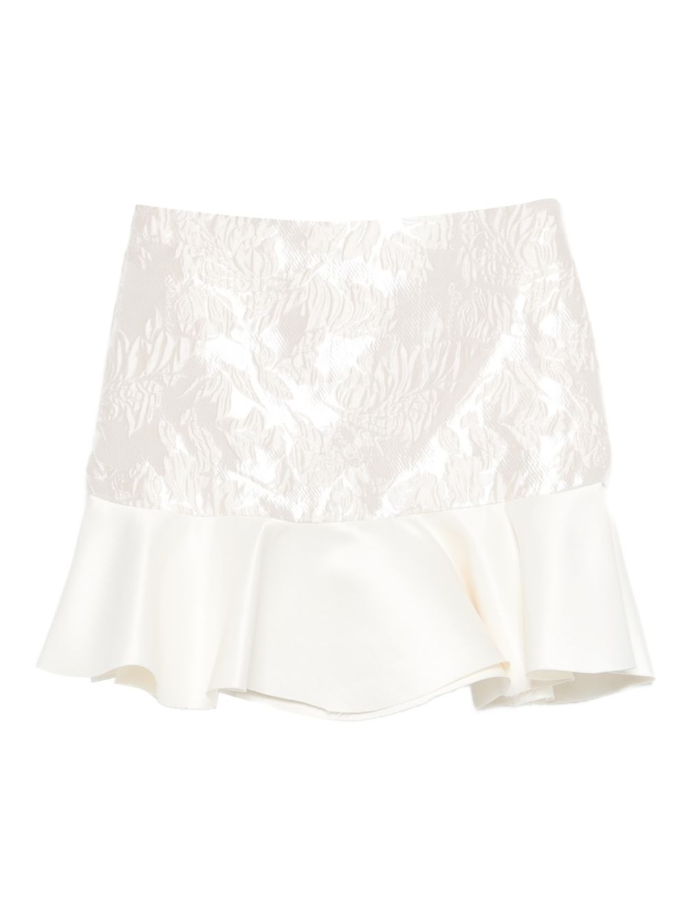 Minigonna con ruches in bianco Ganni - donna 