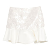Minigonna con ruches in bianco Ganni - donna 