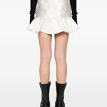 Minigonna con ruches in bianco Ganni - donna 