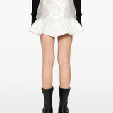 Minigonna con ruches in bianco Ganni - donna 