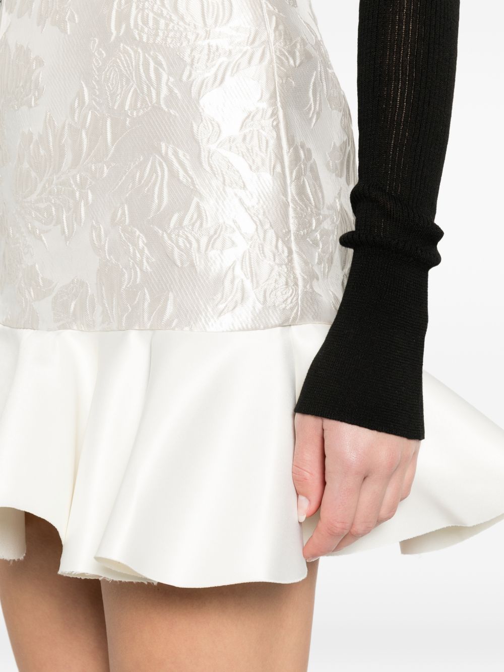Minigonna con ruches in bianco Ganni - donna 