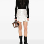 Minigonna con ruches in bianco Ganni - donna 