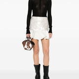 Minigonna con ruches in bianco Ganni - donna 