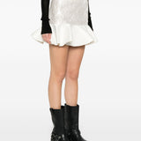 Minigonna con ruches in bianco Ganni - donna 