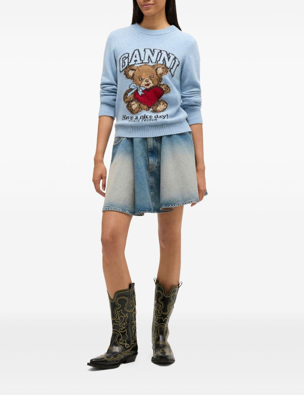 Minigonna in denim in blu 