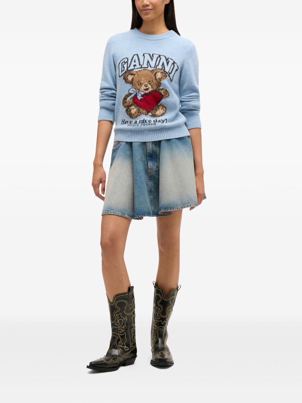 Minigonna in denim in blu 