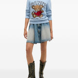 Minigonna in denim in blu 