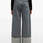 Jeans a gamba larga in grigio Ganni - donna 