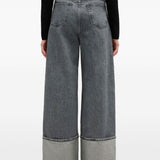 Jeans a gamba larga in grigio Ganni - donna 