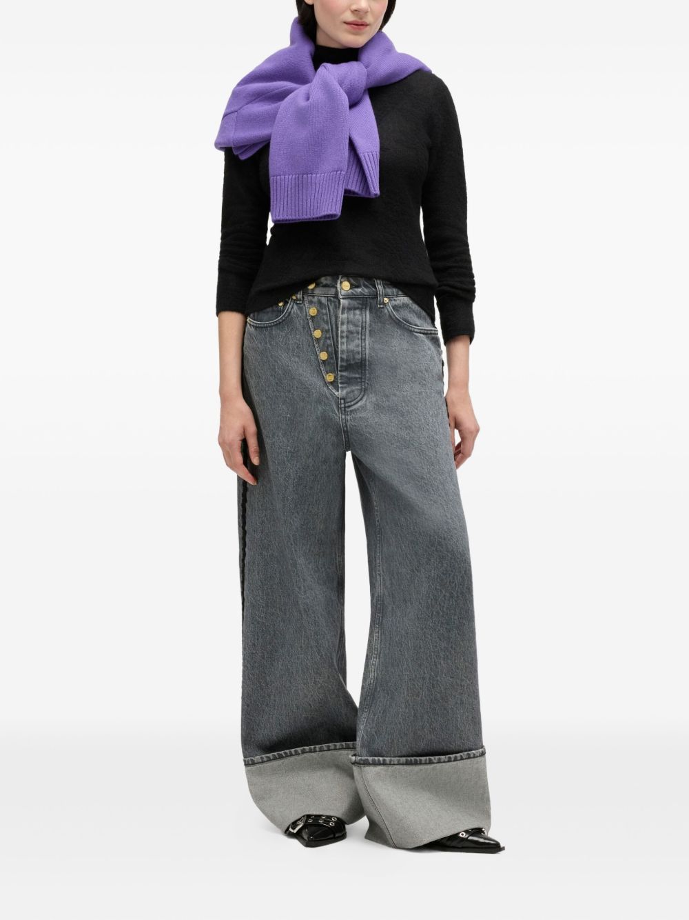 Jeans a gamba larga in grigio Ganni - donna 