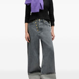 Jeans a gamba larga in grigio Ganni - donna 