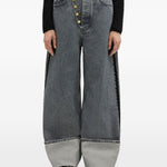 Jeans a gamba larga in grigio Ganni - donna 