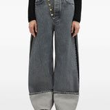 Jeans a gamba larga in grigio Ganni - donna 