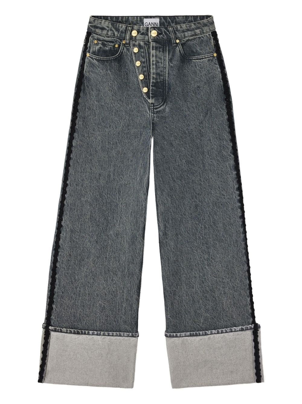 Jeans a gamba larga in grigio Ganni - donna 